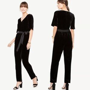 Ann Taylor Black Velvet Jumpsuit 29908